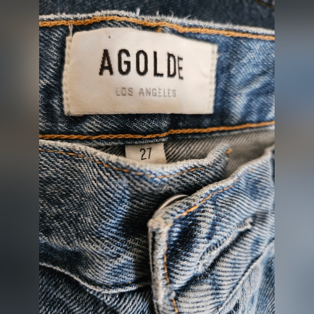 Agolde Classic Blue Denim Jeans - Picture 3 of 12